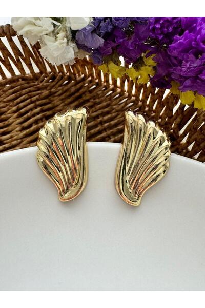 Pelin Aksesuar Gold Kanat Küpe