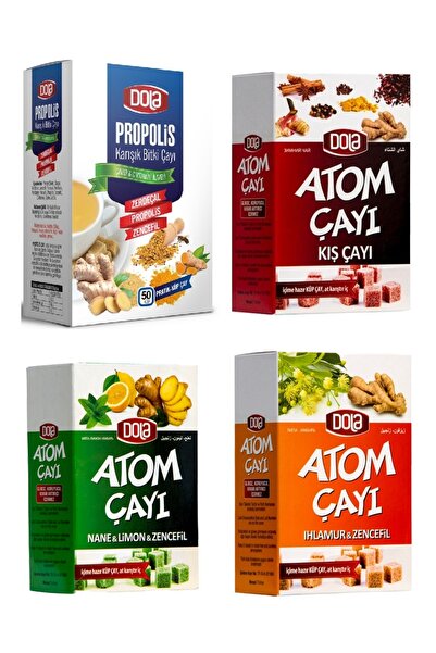 Dola Atom Çayı 4'lü Paket Kış Çayı-nane Limon-ıhlamur Ve Propolis Çayı
