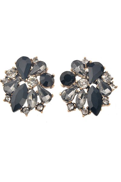 Pelin Aksesuar Black Crystal Earrings
