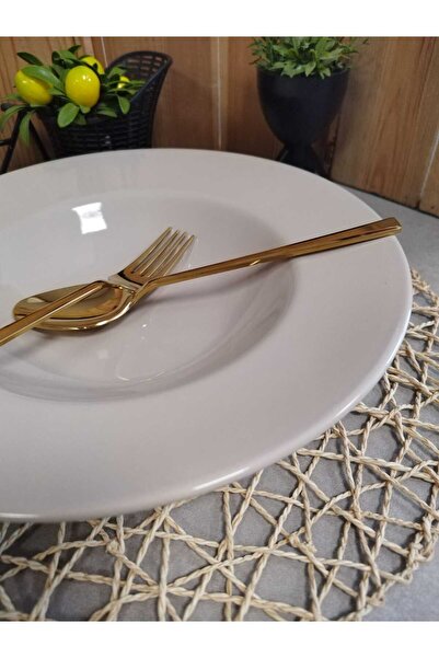 Demet Çeyiz Aksesuar 26 cm Taupe Plate Pasta