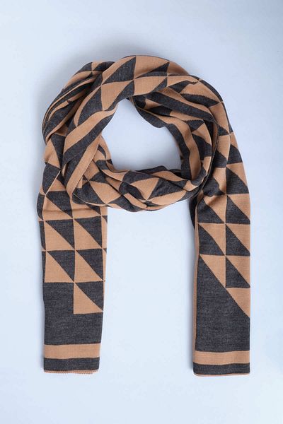 Sebir Moda Triangle Patterned Knitwear Knitted Scarf