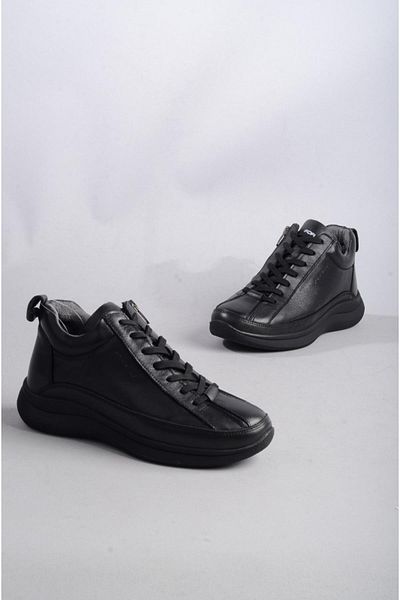 Forelli 27954 Ghete de damă confortabile din piele naturală Neva neagră