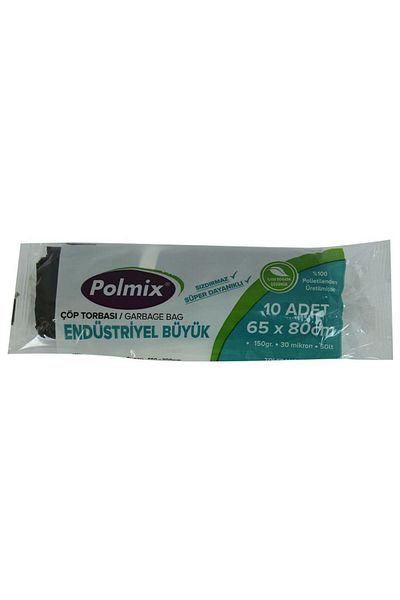 Polmix Garbage Bag Industrial Large Size 65x80cm 150g 50l 10 Pieces