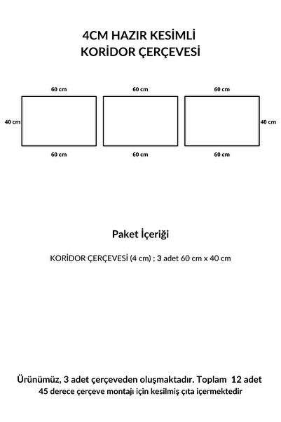 DİECOR Dekoratif Boyanabilir 4 Cm Antre Ve Koridor Çerçevesi Muhteşem Duvar Çıtası Tasarımı