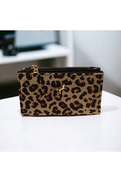 FASHION Small Size Leopard Print Suede Women's Wallet