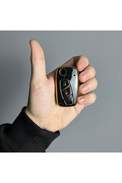 LUXE AKSESUAR Fiat Fiorino - Linea Sustalı 3 Κουμπιά Προστασίας Κλειδιού Τηλε...