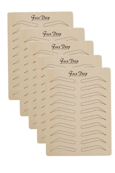 Face Deep Kalıcı Makyaj Microblading Pudralı Lateks Boyasız Çalışma Derisi Pratik Suni Deri 5 Adet