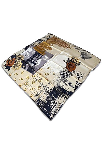 Pierre Cardin Krem Hardal Karma Desen Sura İpek Eşarp 8392230-312