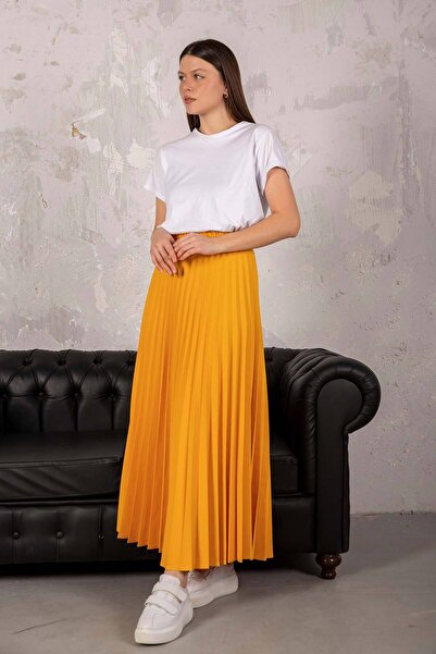 Melike Tatar SARI Piliseli Etek 32-9001-1