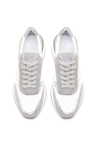 Desa Women's Gray Suede Leather Sports Shoes