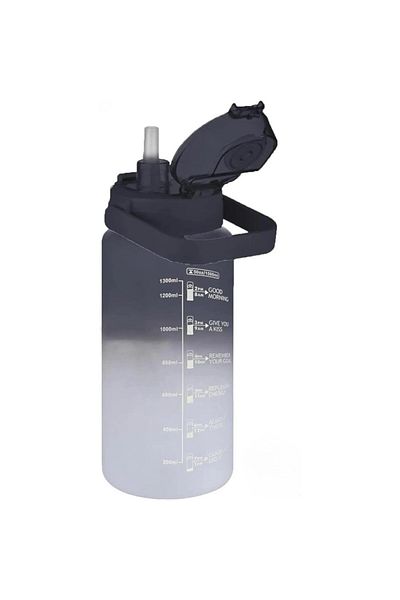 Vagonlife Black-white 1500ml Motivational Water Bottle with/without Straw Vgn2213-t
