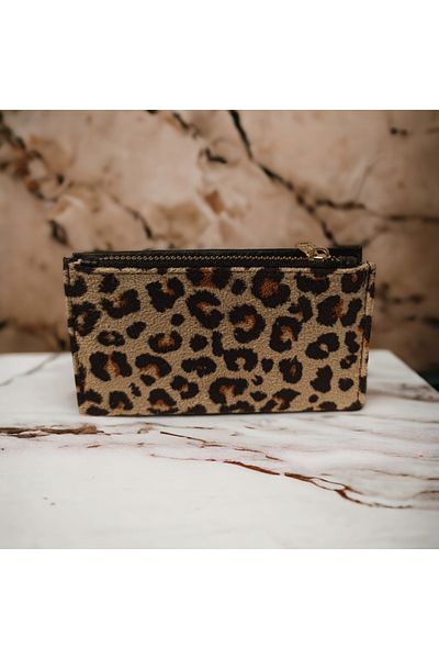 FASHION Small Size Leopard Print Suede Women's Wallet