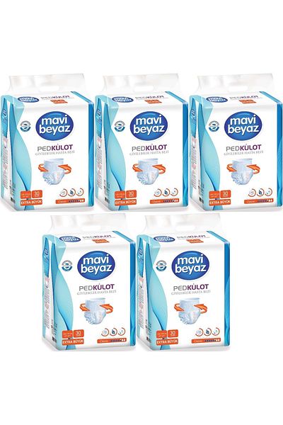 Mavi beyaz 150 Pieces of Patient Diapers XL - Extra Large Panties Absorbent