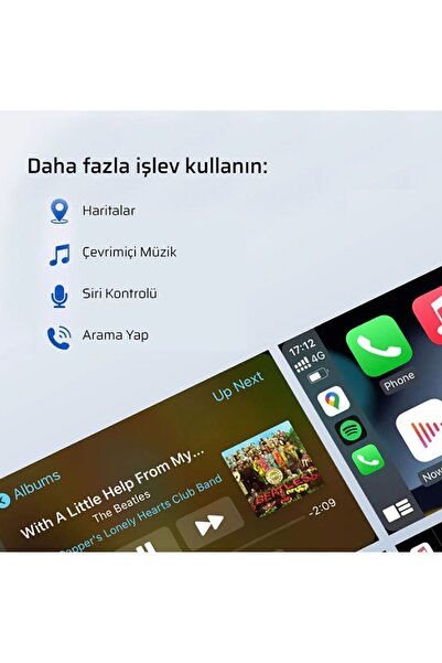 RADOON Yeni Tasarım Mini Kablosuz Carplay Usb ve Type-c Uyumlu Araç Multimedya Adaptörü