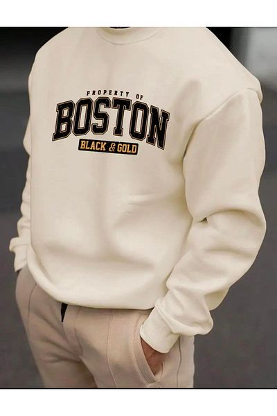 Medinenur ΦΟΥΤΕΡ BOSTON TEXT PRINTED CREW NECK