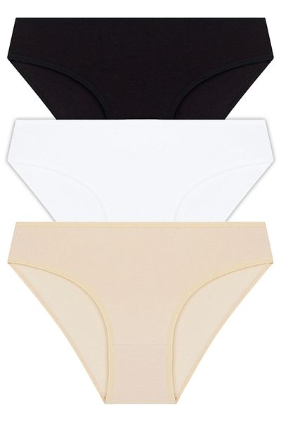 Cottonhill Chiloți de bikini din bumbac de bază, pachet de 3 - 8