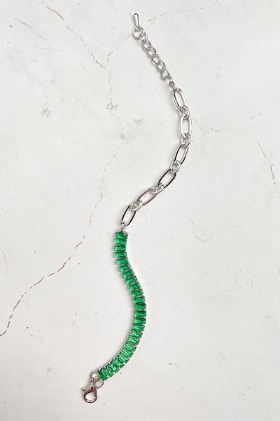 Modex Square Jewelled Chain Detailed Bracelet