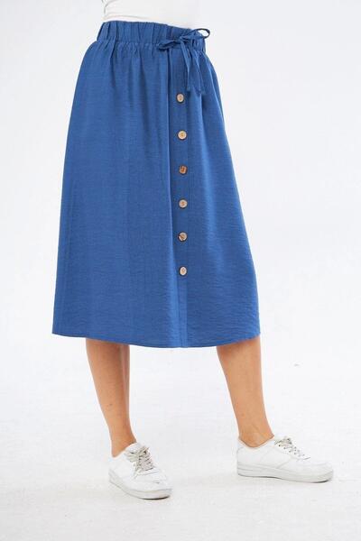 Genel Markalar Apsen Kadın Düğme Detaylı Keten Etek 2191-80