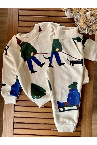 Baby Aden Babyaden 3 Thread Woven Non-Embroidered New Year Christmas Skiing T...