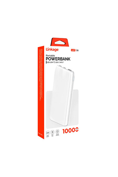 Linkage 10000 mAh Beyaz Powerbank Şarj Cihazı – Micro, USB ve Type-C Girişli