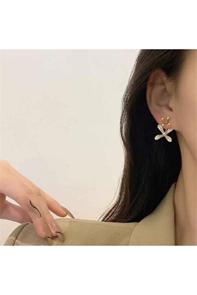 Pelin Aksesuar Çiçekli Taşlı Hayalet Küpe