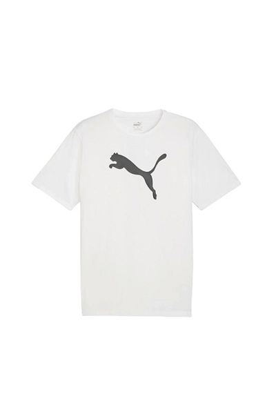 Puma Teamrise Logo Τζέρσεϊ Βαμβακερό ανδρικό μπλουζάκι casual 3Λευκό