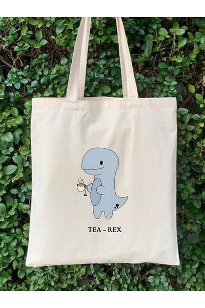 Cemira Tea-rex Y2k Pinterest Geantă de cumpărături unisex - Detaliu din pânză