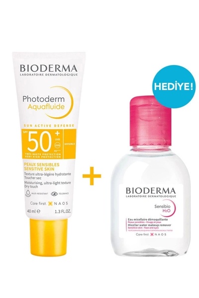 Bioderma Photoderm Aquafluid Spf50 40 ml Sensibio H20 100 ml Hediye