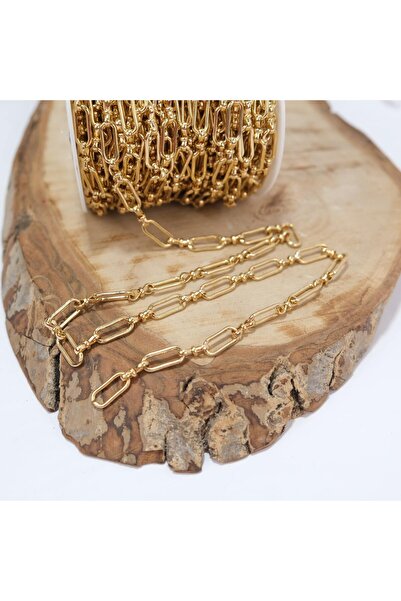 Prestij Boncuk Zlatni pravougaoni lančić sa prstenom i lančić od Torba karata...