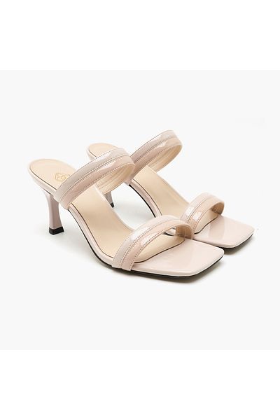 Desa Women's Ecru Heeled Slippers