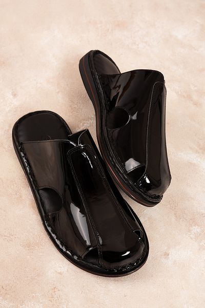 Gondol Closed Front Genuine Leather Soft Sole Slippers - Kml.103