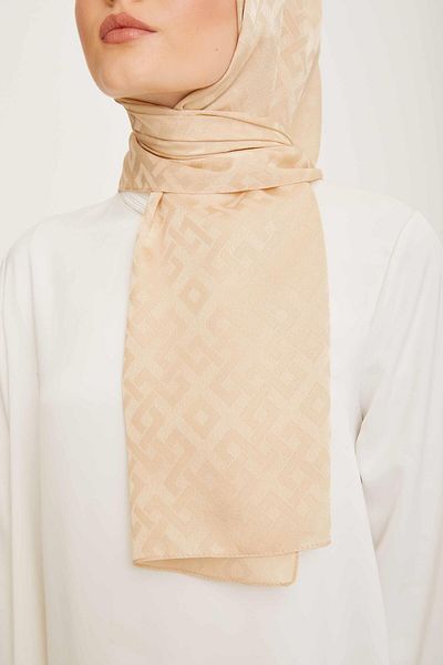 Armine Jan Jan Dark Cream Γεωμετρικό Ζακάρ Σάλι - Trend 5-3129