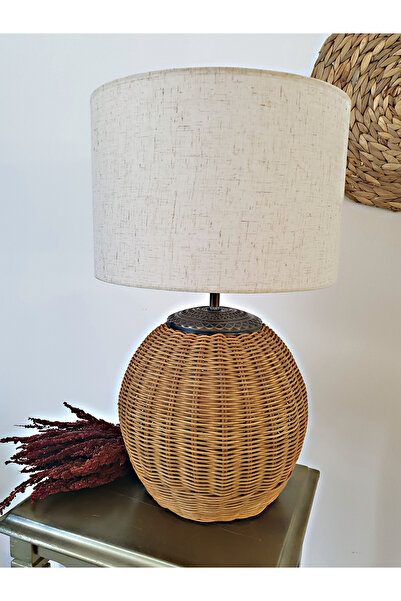 Turkish Belkıs Rattan Abajur Rattan Bambu Hasır Jüt Makrome Ahşap Abajur Masa...