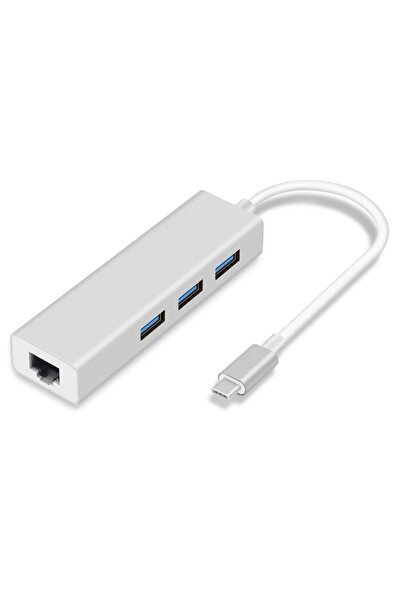Genel Markalar Type C USB 3.1 – 3Port USB 3.0+ RJ45 Gigabit Ethernet Çoklayıc...