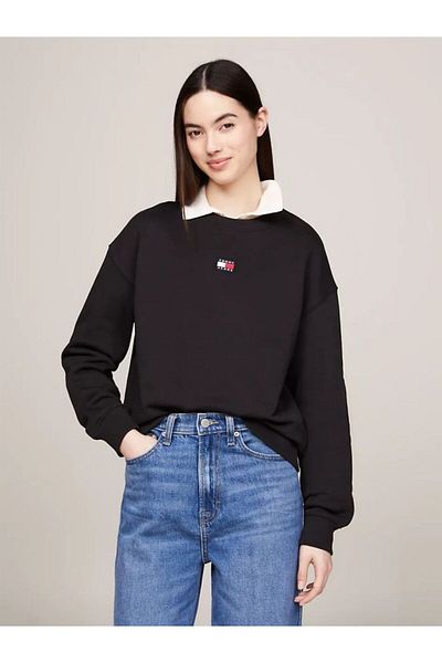 Tommy Hilfiger Tommy Jeans Women - Boxy Fit, Badge Round Neck, Extremely Long Cut