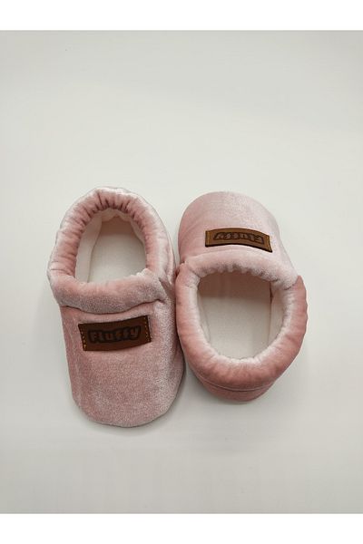 fluffy Baby, Velvet, Elastic, Non-Slip Leather, İlkadım Home Shoes