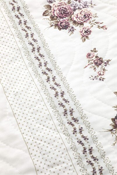 Örtüm Flower Tek Kişilik Kapitone Yatak Örtüsü Takımı - Lila