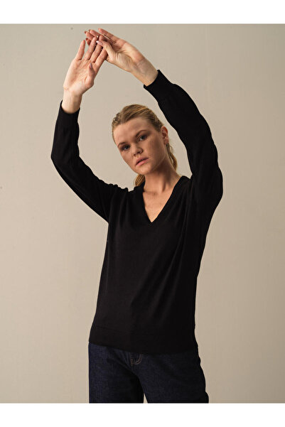 Xint Kadın Siyah Regular Fit Basic Kazak