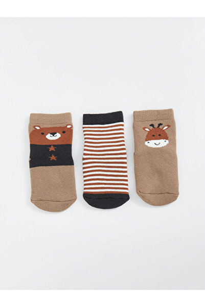 LC Waikiki Комплект от 3 чорапа с щампи за момченце - W4Ky94Z1