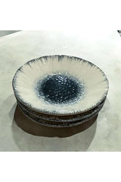 Güral Porselen Volkanit Mavi 10cm Çay Tabak 6’lı