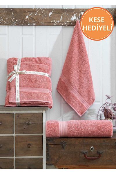 Rebeka King Size Bath Towel Set of 2 - Salmon