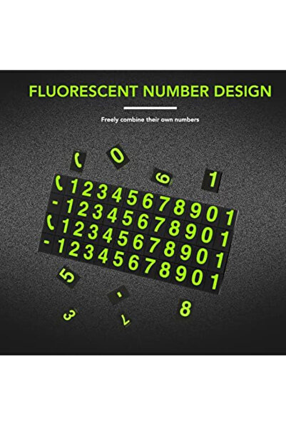 Mi-ÇA HOME Torpido Araba Parktel Numaralık Araç Fosforlu Numaratör Aç-Kapa