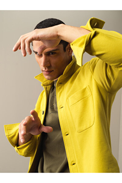 Xint Erkek Sarı Pamuk Dokulu Regular Fit Gömlek