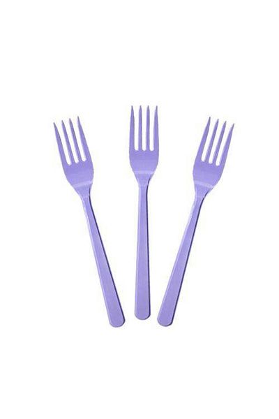 Parti Dükkanım Lilac Plastic Fork Luxury (25 PCS)