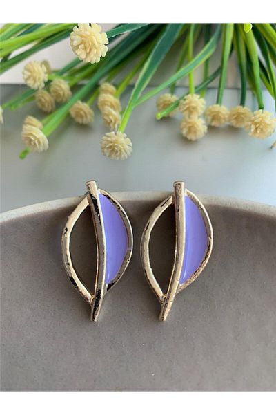 Pelin Aksesuar Lilac Leaf Earrings