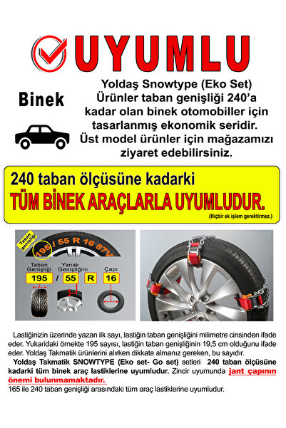 YOLDAŞ YOLDAŞ SNOWTYPE MODEL TAKMATİK TİP KAR ZİNCİRİ