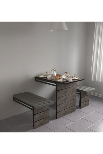 Home Dekreasyon Zenit Iki Tabureli Katlanır Yemek Masası