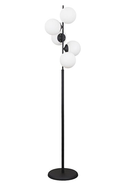 Taşcan Aydınlatma Missy 5 Li Siyah Lambader Beyaz Camlı Modern , Oturma Odası ,Yatak Odası , Salon Lambader