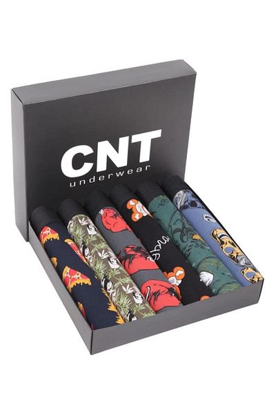 CNT Ανδρικά 6 τεμάχια βαμβακερά Lycra Boxers υψηλής ποιότητας σε ειδικό κουτί