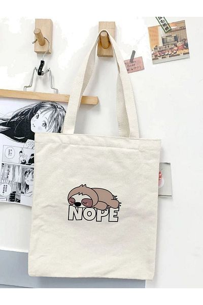 Cemira Unisex Y2 Pinterest ρετρό υφασμάτινη τσάντα - Nope Cute Animal Korean, Tote Shopper Bag